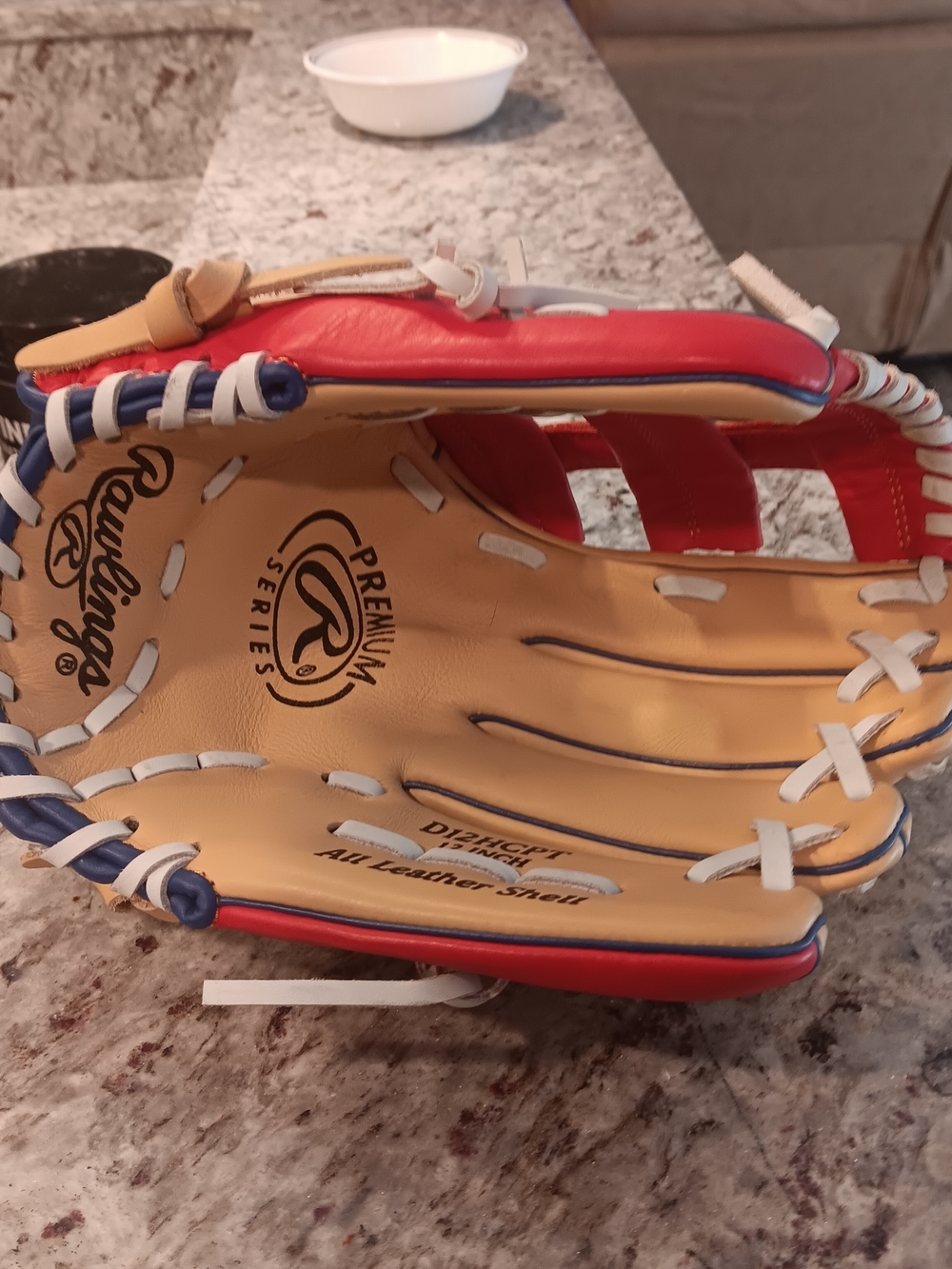 Rawlings Tan, Red & Blue Premium Series Baseball Glove